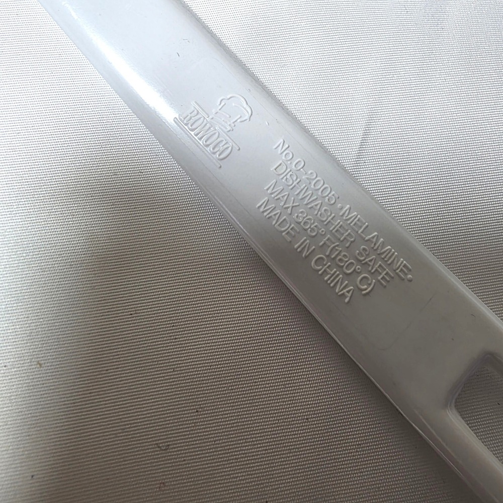 Vintage Rowoco White Melamine Spoon 14 Inch Long Handle Dishwasher Safe 0-2005 - Picture 3 of 4